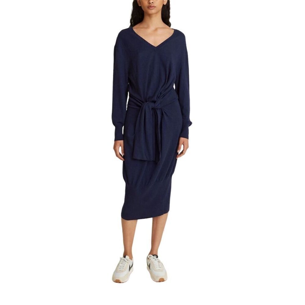 Thakoon Women's Navy Tie Sweater Dress Size S